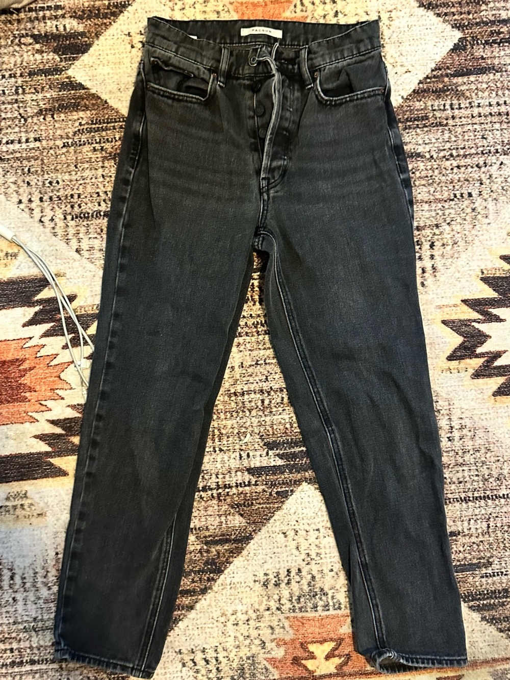 PacSun High-Rise Black Button-Fly Jeans